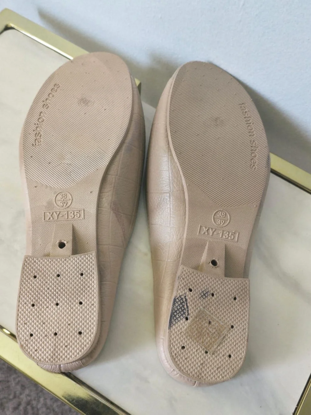 Beige Open-Toe Flat PVC Square Buckle Casual shoe for women S-Us-7/7.5 EU-38/39